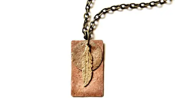 Copper Feather Necklace