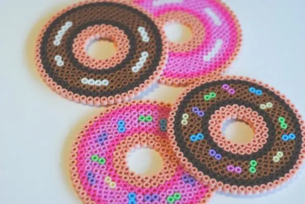 Doughnut Perler Bead Coasters