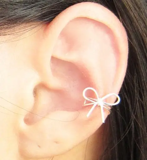 Sterling Silver Bow Knot Ear Cuff