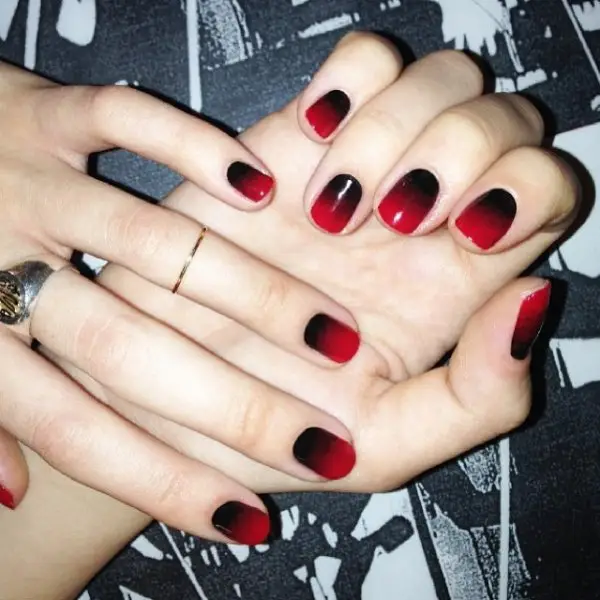 nail, black, manicure, red, nail care,