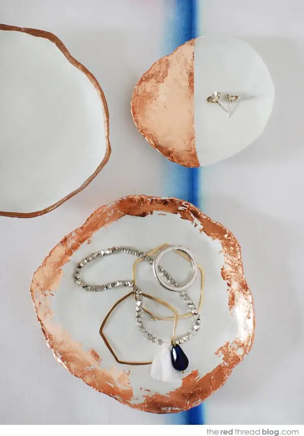 HOW TO MAKE A DIY AIR DRY CLAY GOLD AND WHITE PAINTED BOWL - Francine's  Place Blog
