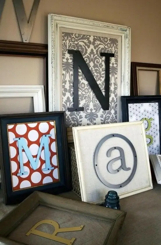 A Cute Frame with Some Cool Scrapbook Paper and a Simple Letter