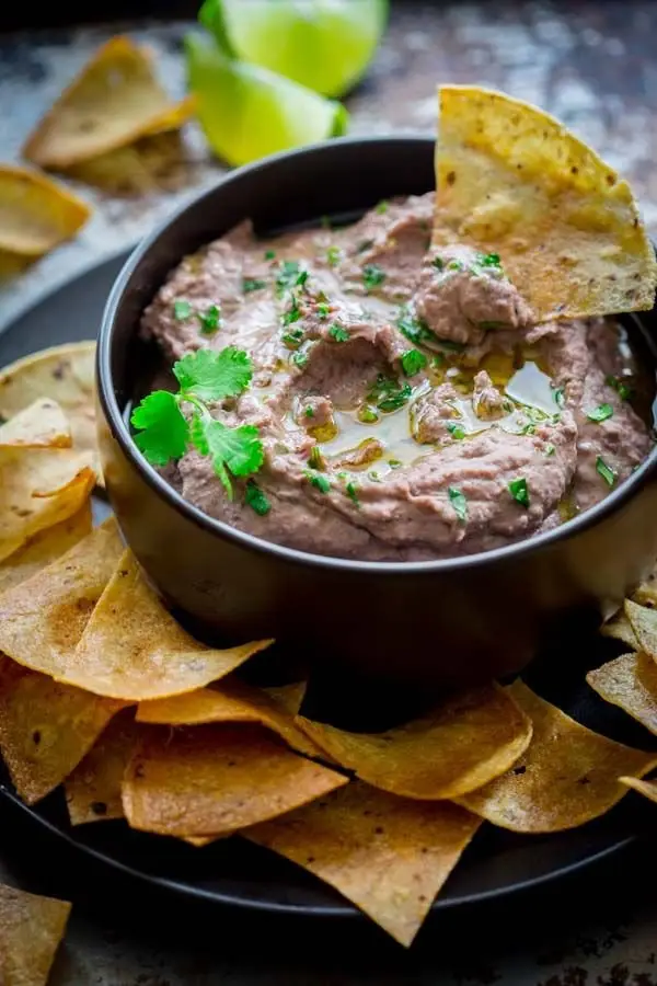 Black Bean Hummus Made with Cilantro and Lime