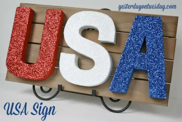 Glittery Usa Sign