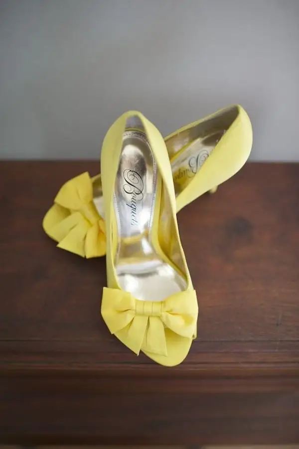 canary yellow wedding shoes