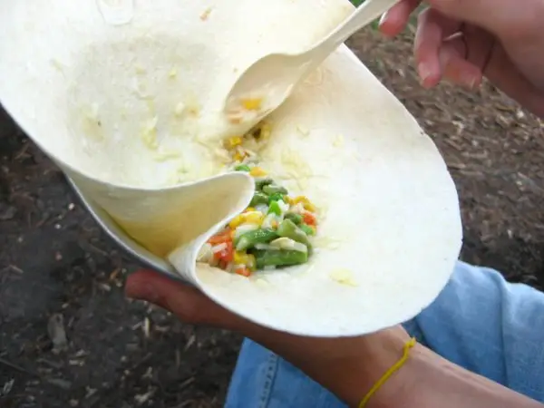 Eat Food from “bowls” Made from Tortillas – Ergo – No Washing the Dishes