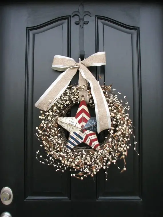 Red, White and Blue Star Wreath
