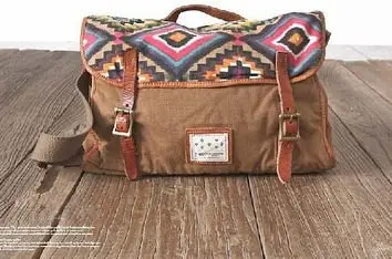Brown Canvas Messenger Bag