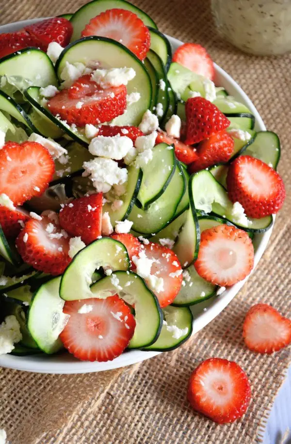 Cucumber & Strawberry Salad with Poppy Seed Dressing