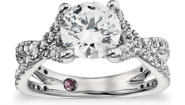 Monique Lhuillier Twist Cathedral Diamond Engagement Ring