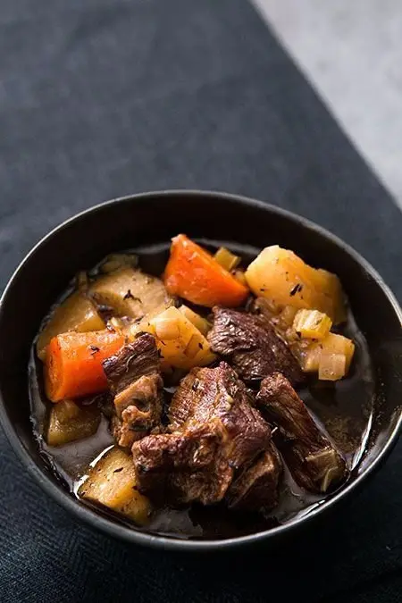 Savory Beef Stew with Chuck Beef Roast, Root Vegetables and Guinness Extra