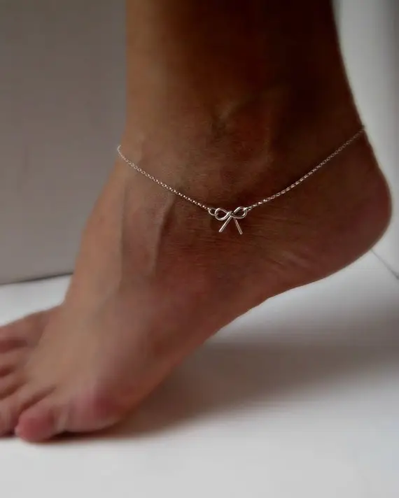 Sterling Silver Bow Anklet