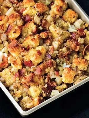 Corn Bread Stuffing with Apples, Bacon and Pecans