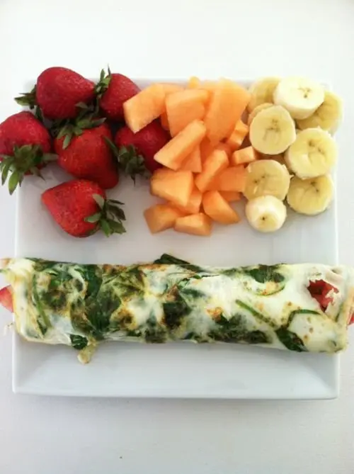 Egg White, Spinach and Tomato Wrap