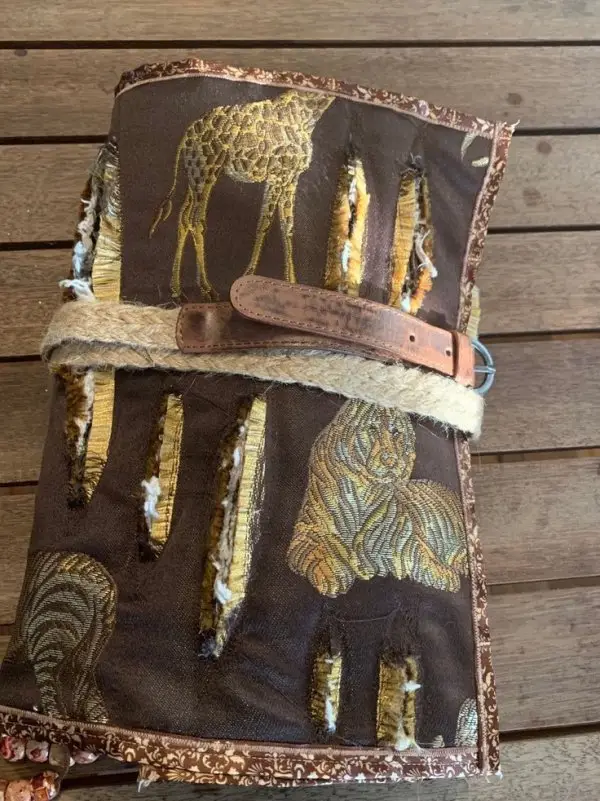 Brown, Elephant, Textile, Leather, Furniture,
