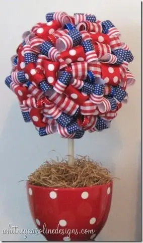 Patriotic Ribbon Topiary