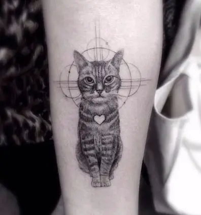 black and white,tattoo,cat,arm,monochrome photography,