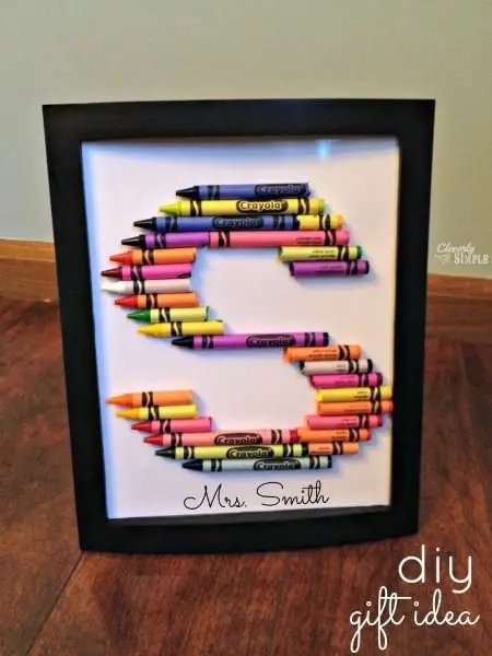 Make Framed Crayon Letter Art as a Gift