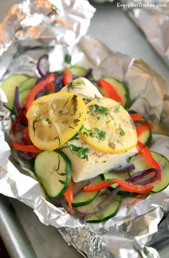 Easy Halibut and Veggie Foil Packets