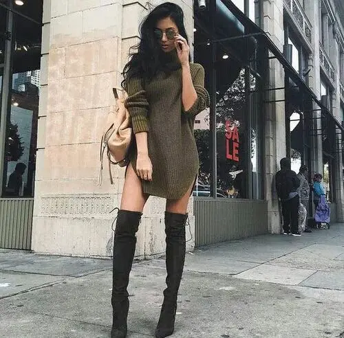 tall boots with dress