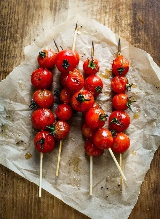 Grilled Cherry Tomato Lollipops