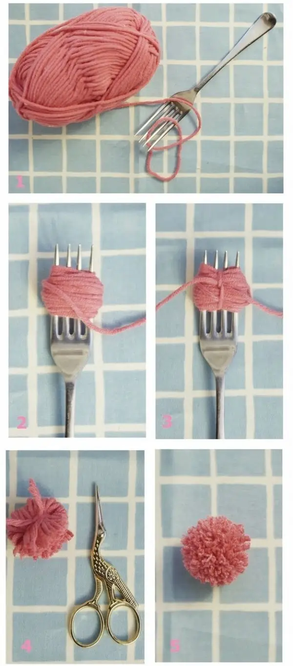 Use a Fork to Make a Tiny Pom-pom