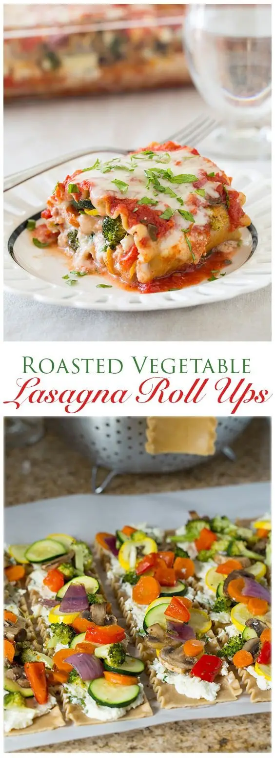 Roasted Vegetable Lasagna Roll Ups