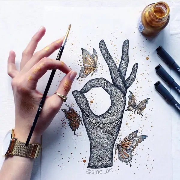finger, hand, art, writing, pattern,