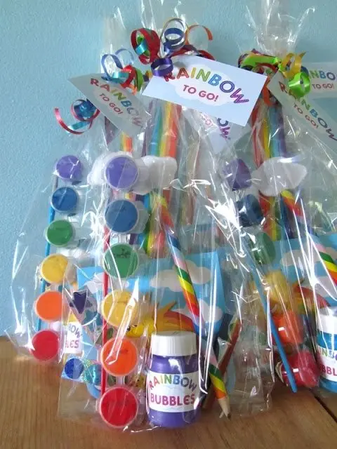 Kids Custom Rainbow Party Favors - Small Personalized Treat Bags