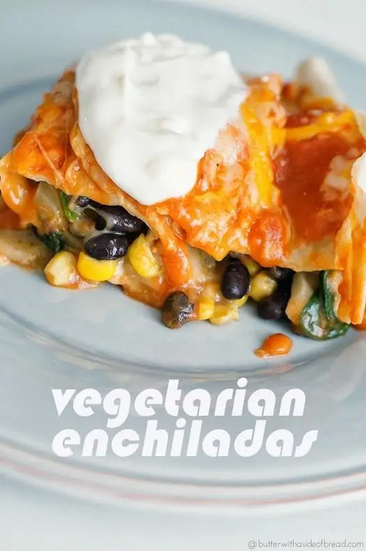 Vegetarian Enchiladas with Spinach and Black Beans
