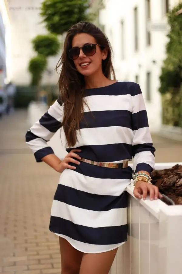 Wide Stripes, Short Dress!