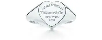 Return to Tiffany Heart Signet Ring in Sterling Silver