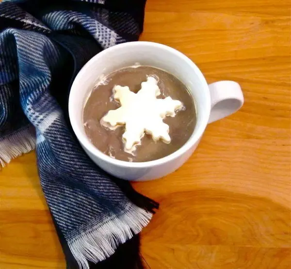 Make an Eye-catching Addition to Your Hot Cocoa with Frozen Cool Whip and a Cookie Cutter