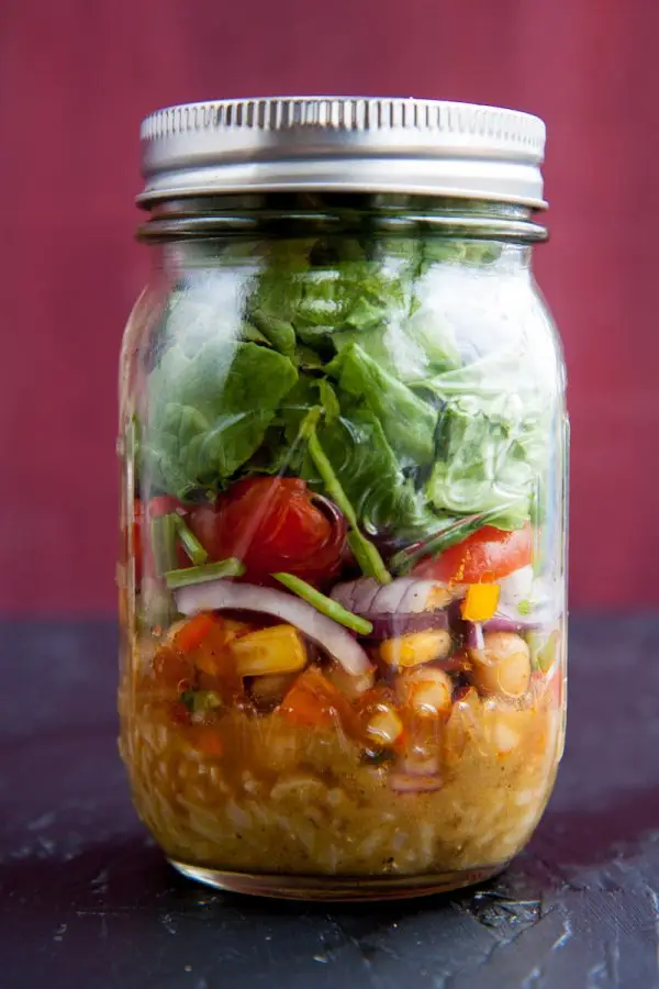 Mexican Chickpea Salad in a Jar