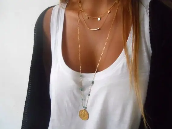 Triple Layered Gold Necklace Set