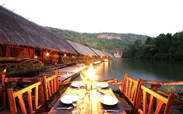 Floating Hotel on River Kwai, Thailand