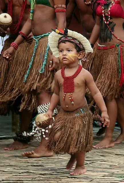 Young Pataxó Dancing with the Grown-ups in Brazil