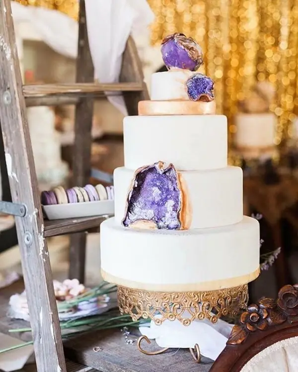 wedding cake, purple, lavender, lilac, blue and white porcelain,