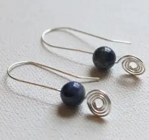 Wire Spiral Drop Earrings