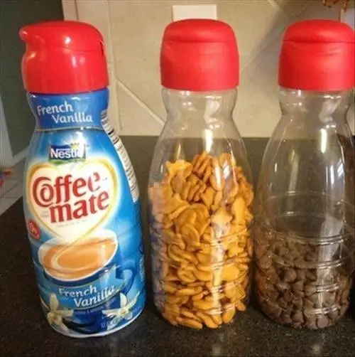 Coffee Creamer Containers Make Great on-the-go Storage for Your Snacks