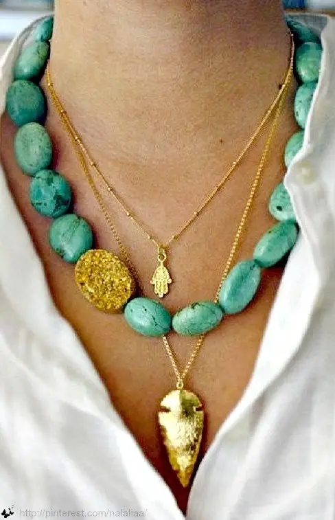 Layering Chunky and Dainty Necklaces