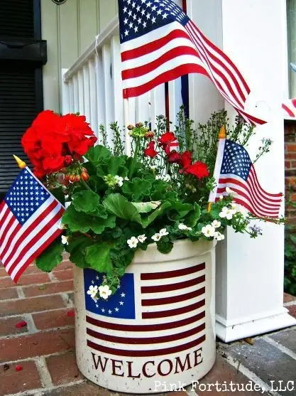 Flower Pot with Flags
