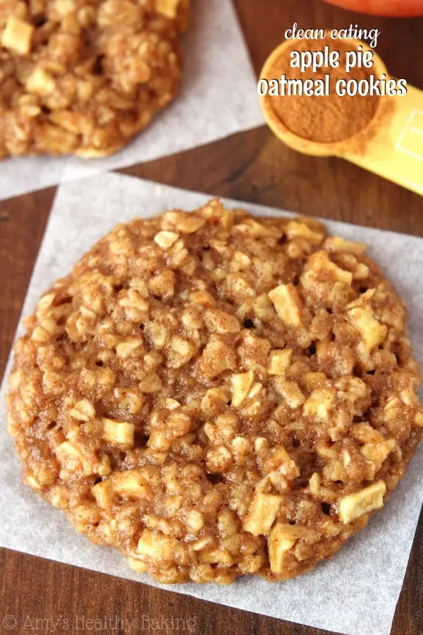 Clean Eating Apple Pie Oatmeal Cookies --