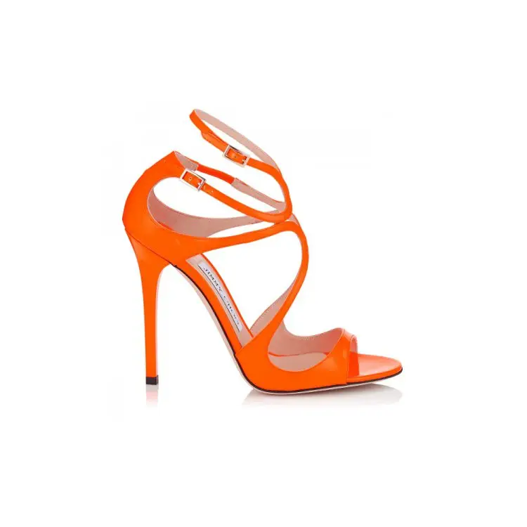 footwear, high heeled footwear, orange, shoe, leg,