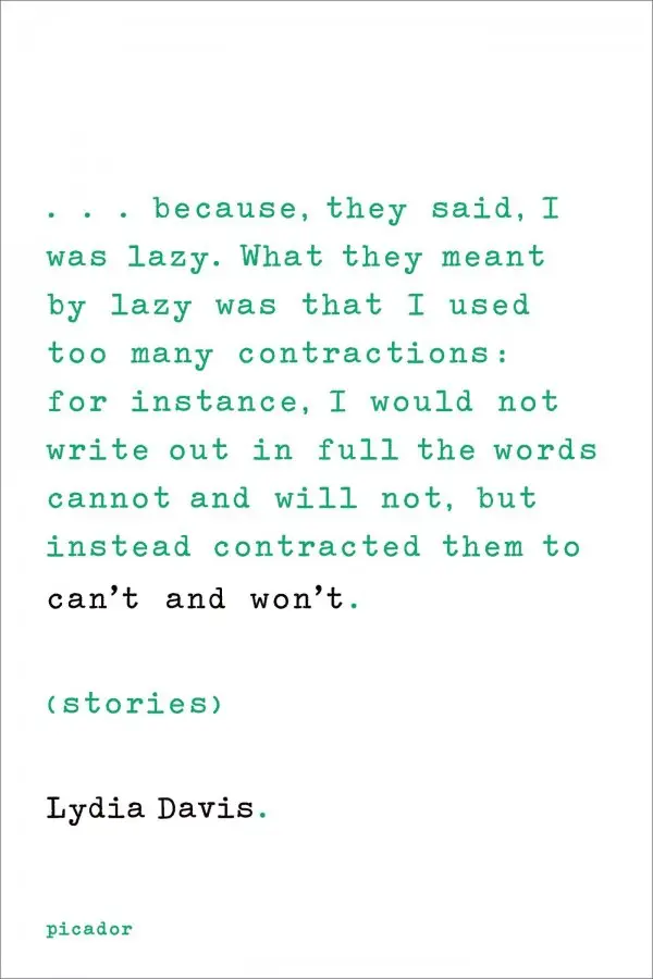 Can't and Won't by Lydia Davis