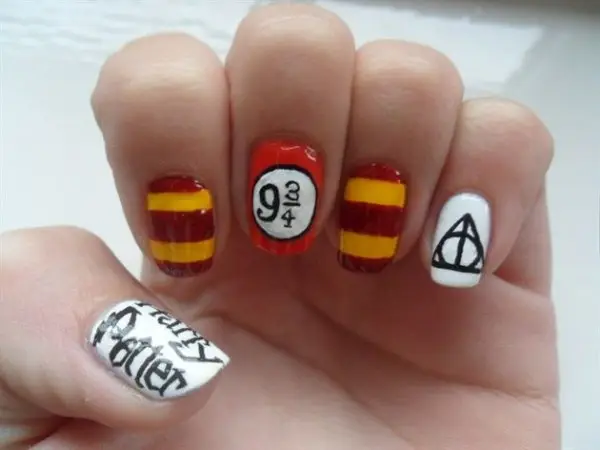 Red and Gold Stripes with Black and White