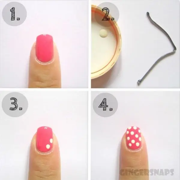 Use a Bobby Pin as a Dotting Tool to Create Cute Polka-dot Nails