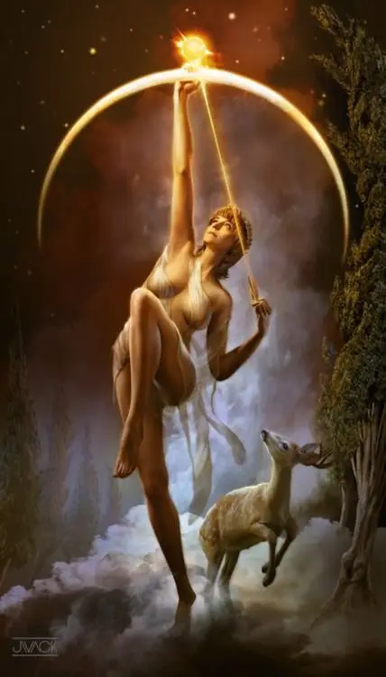 Artemis -goddess of the Hunt and Moon and Birthing