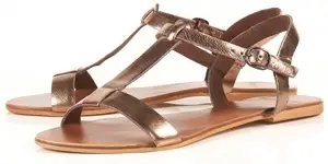 Topshop Hoopa Bronze T-Bar Sandal