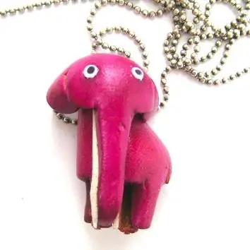 Faux Leather Elephant Charm Necklace